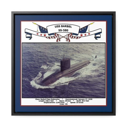 USS Barbel SS-580 Navy Floating Frame Photo Front View
