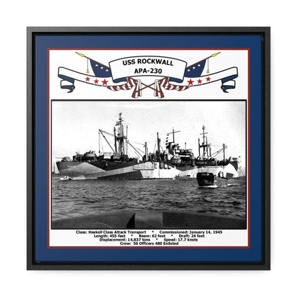 USS Rockwall APA-230 Navy Floating Frame Photo Front View
