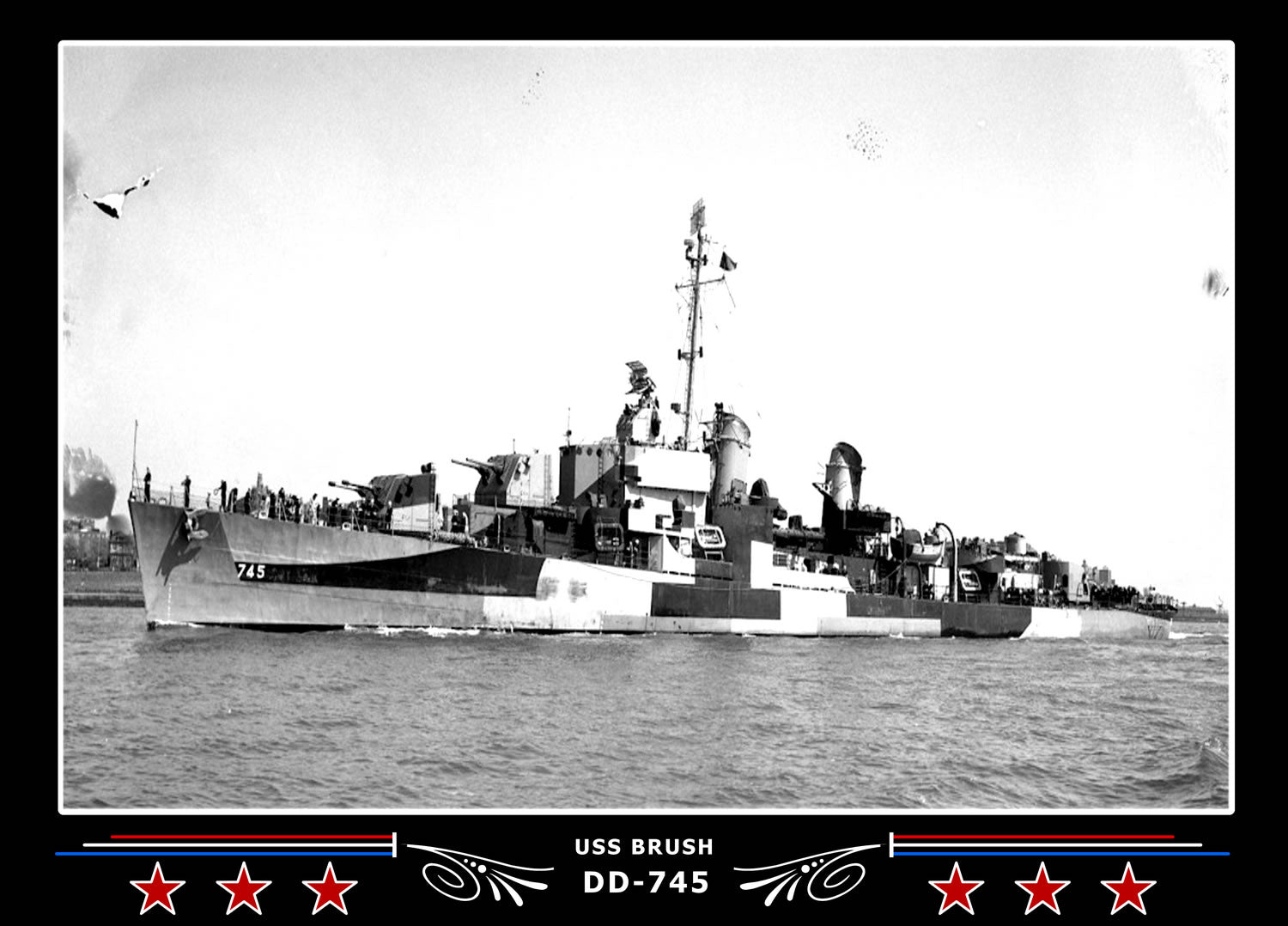 USS Brush DD-745 Canvas Photo Print