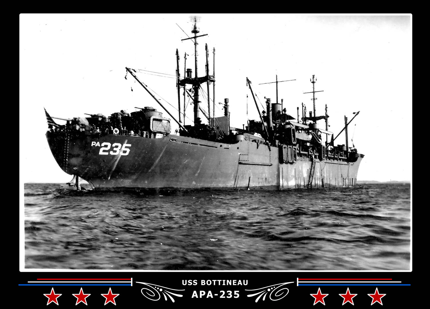 USS Bottineau APA235 Canvas Photo Print