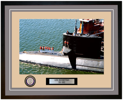 USS Bonefish SS-582 Framed Navy Ship Photo Grey