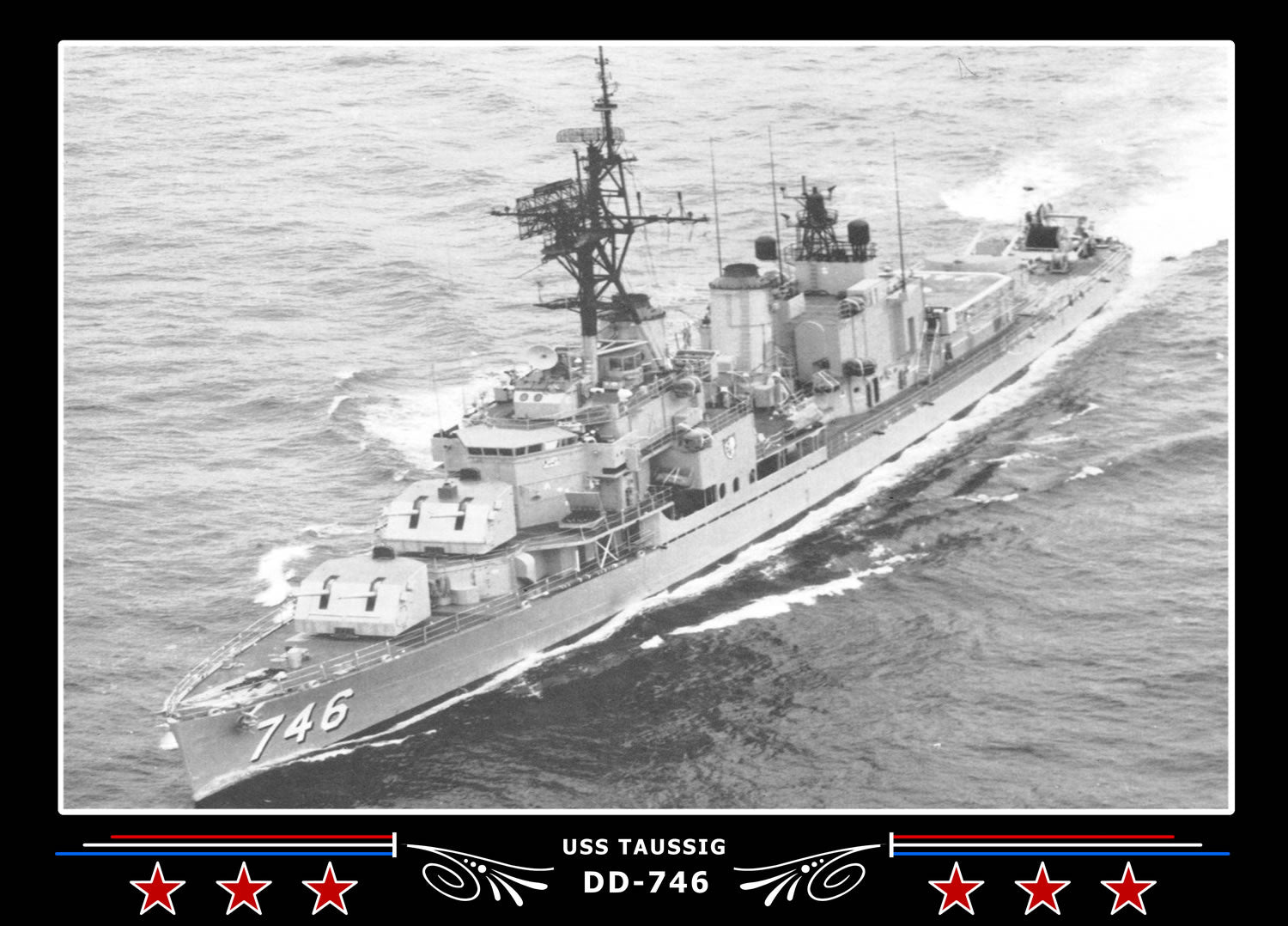 USS Taussig DD-746 Canvas Photo Print