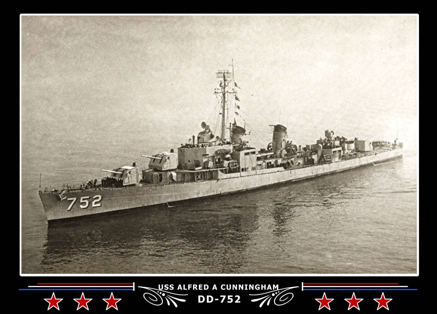 USS Alfred A Cunningham DD-752 Canvas Photo Print