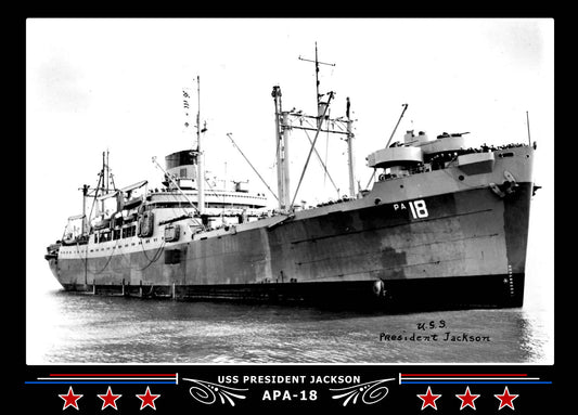 USS President Jackson APA18 Canvas Photo Print