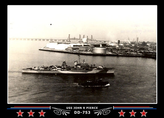 USS John R Pierce DD-753 Canvas Photo Print