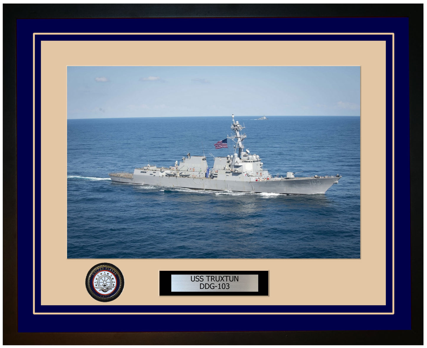 USS TRUXTUN DDG-103 Framed Navy Ship Photo Blue