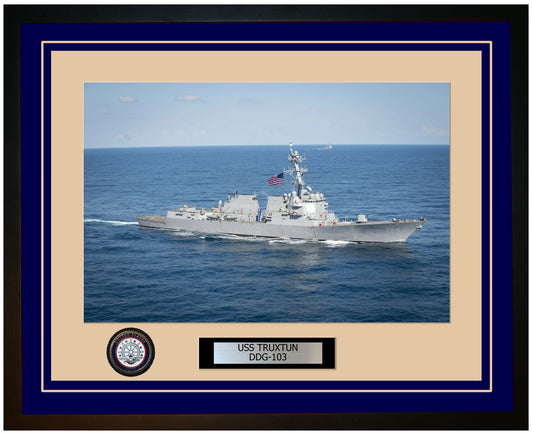 USS TRUXTUN DDG-103 Framed Navy Ship Photo Blue