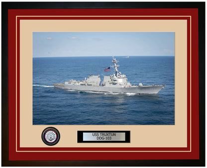 USS TRUXTUN DDG-103 Framed Navy Ship Photo Burgundy