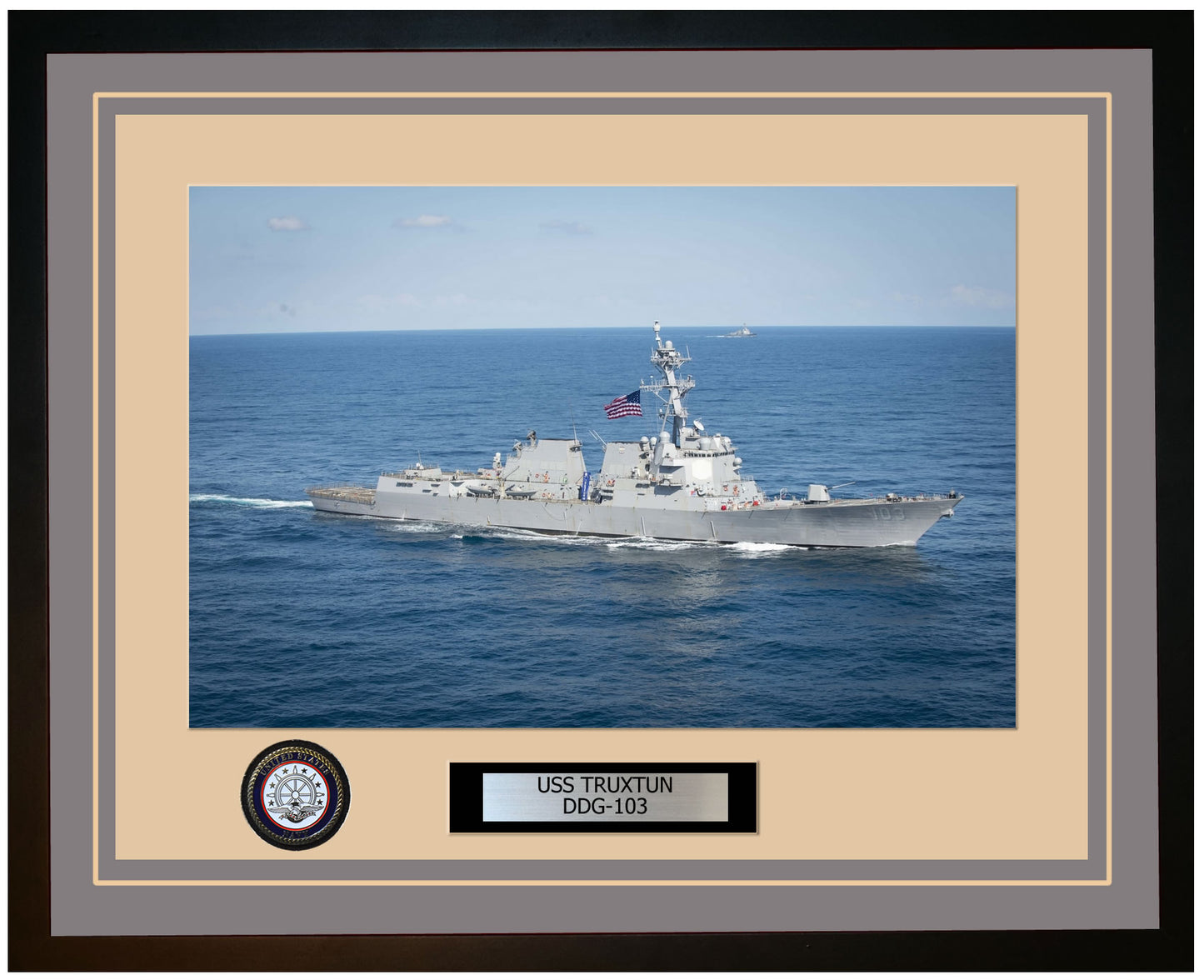 USS TRUXTUN DDG-103 Framed Navy Ship Photo Grey
