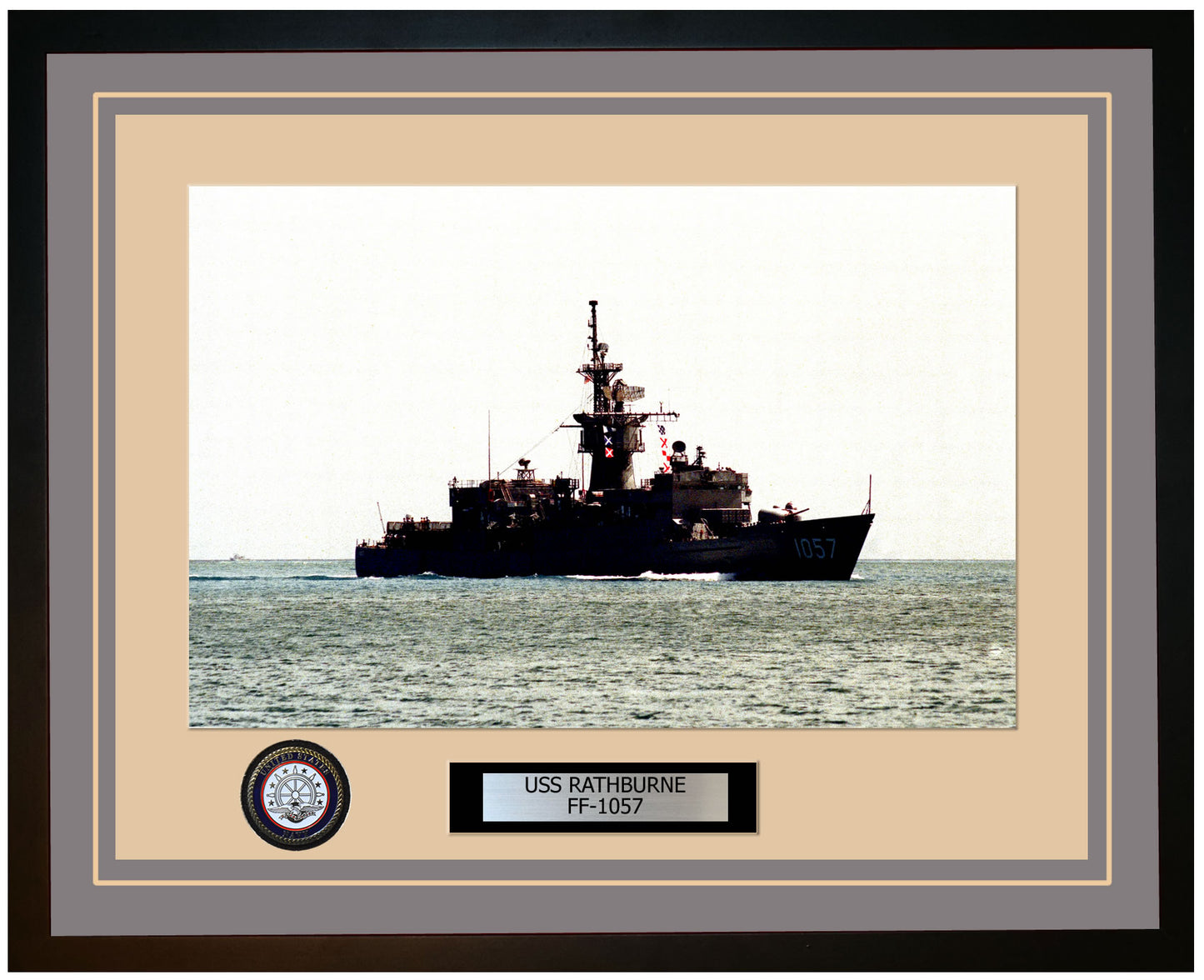 USS RATHBURNE FF-1057 Framed Navy Ship Photo Grey