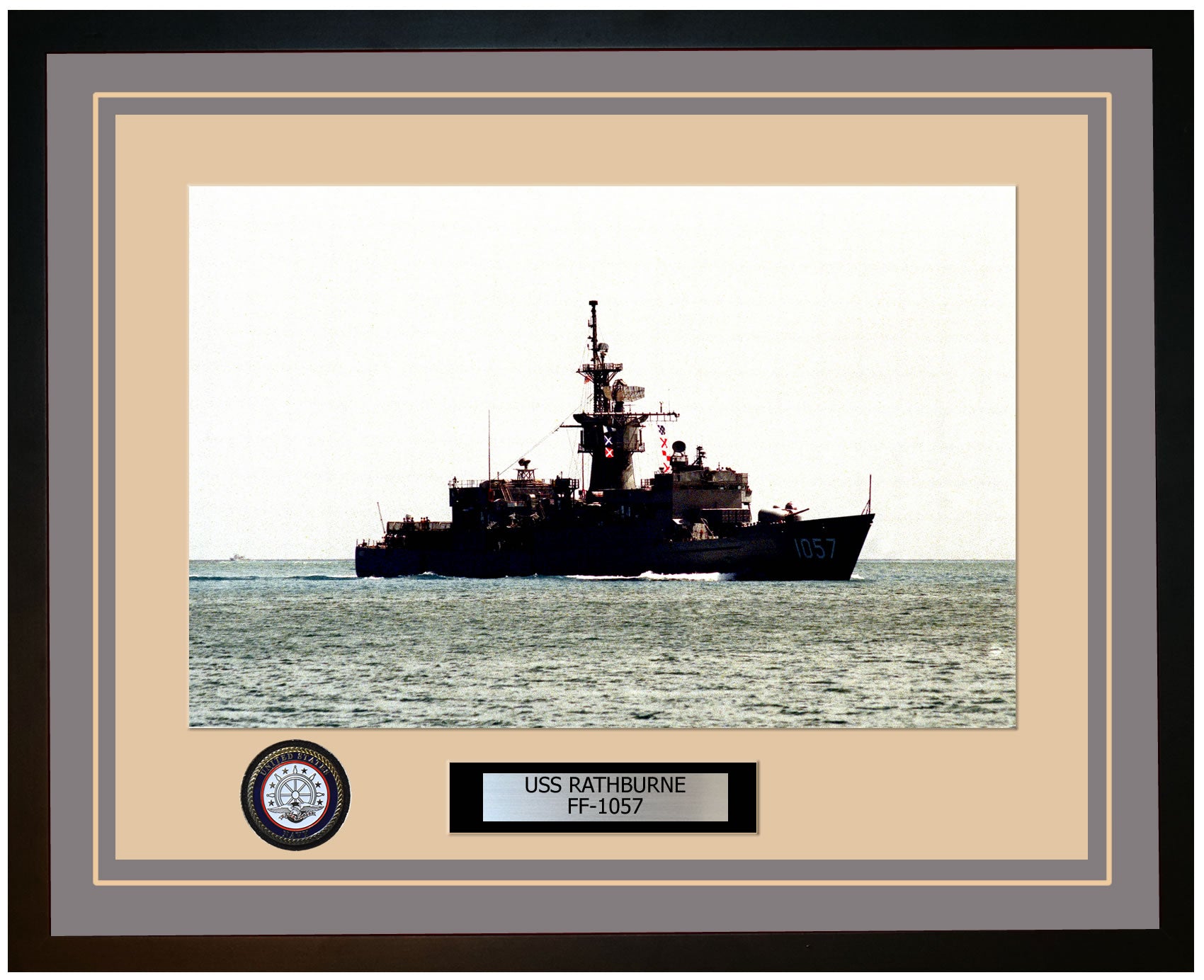 USS RATHBURNE FF-1057 Framed Navy Ship Photo Grey