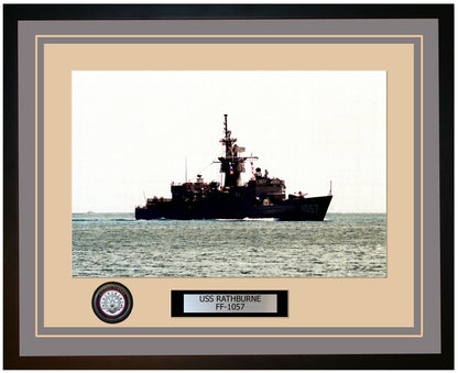 USS RATHBURNE FF-1057 Framed Navy Ship Photo Grey