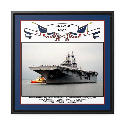 USS Boxer LHD-4 Navy Floating Frame Photo Front View