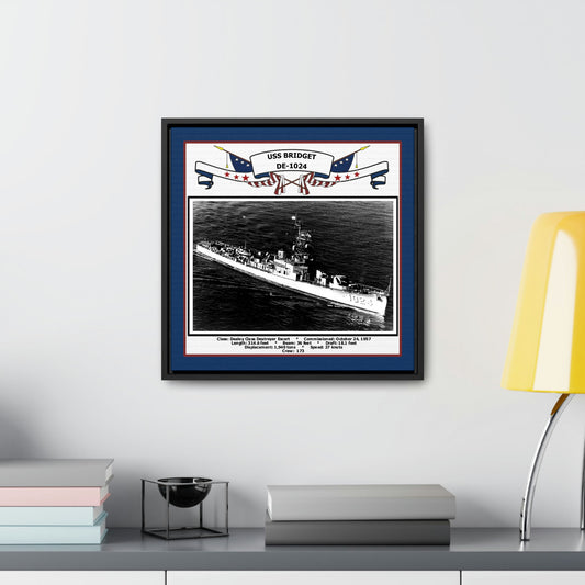 USS Bridget DE-1024 Navy Floating Frame Photo Desk View