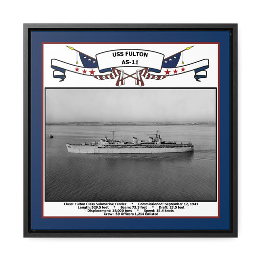 USS Fulton AS-11 Navy Floating Frame Photo Front View