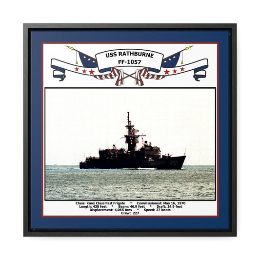 USS Rathburne FF-1057 Navy Floating Frame Photo Front View