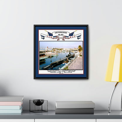 USS Roncador SS-301 Navy Floating Frame Photo Desk View