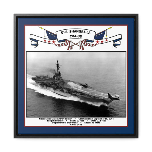 USS Shangri-La CVA-38 Navy Floating Frame Photo Front View