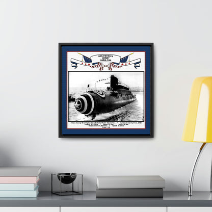 USS Patrick Henry SSBN-599 Navy Floating Frame Photo Desk View