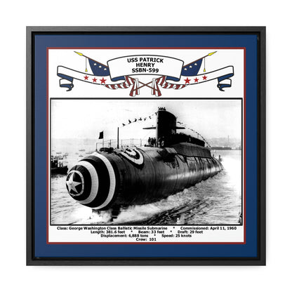 USS Patrick Henry SSBN-599 Navy Floating Frame Photo Front View