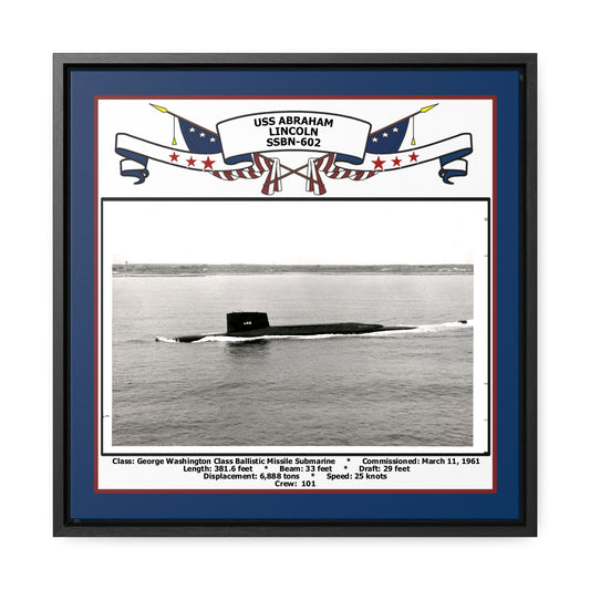 USS Abraham Lincoln SSBN-602 Navy Floating Frame Photo Front View