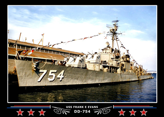 USS Frank E Evans DD-754 Canvas Photo Print