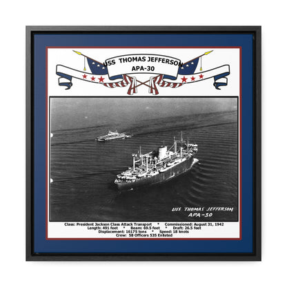 USS Thomas Jefferson APA-30 Navy Floating Frame Photo Front View