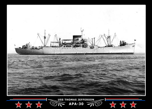 USS Thomas Jefferson APA30 Canvas Photo Print
