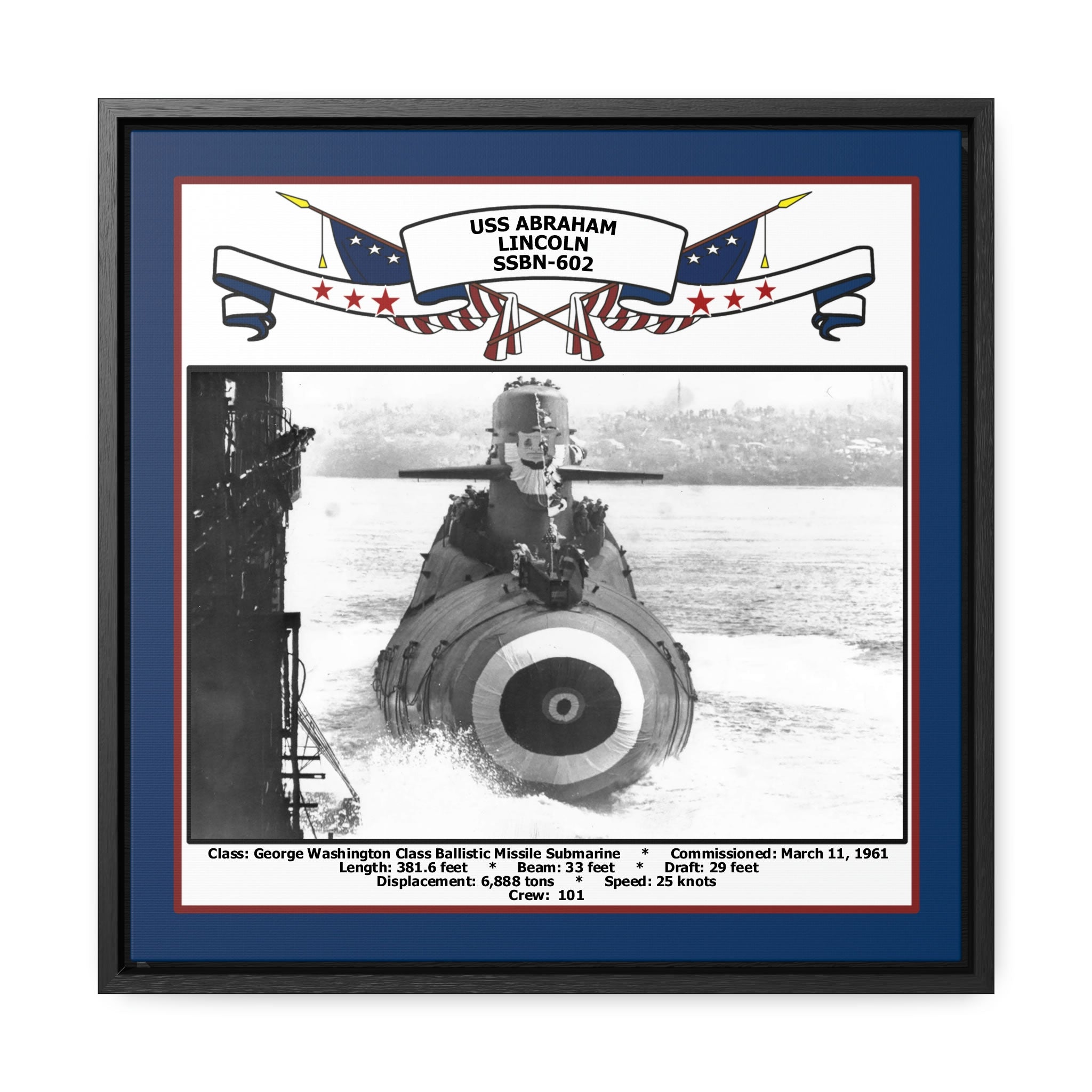 Cappello USS Abraham Lincoln SSBN-602 – Berretto Sottomarino Delfini FBM – Marina USA - Foto 4