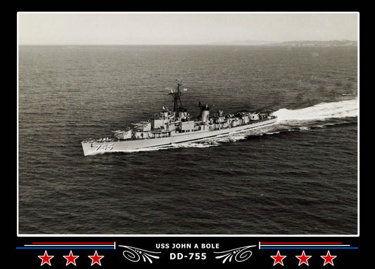 USS John A Bole DD-755 Canvas Photo Print