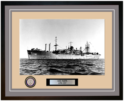 USS Napa LPA-157 Framed Navy Ship Photo Grey