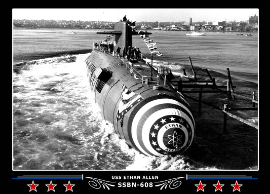 USS Ethan Allen SSBN-608 Canvas Photo Print