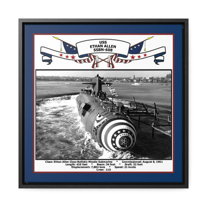 USS Ethan Allen SSBN-608 Navy Floating Frame Photo Front View