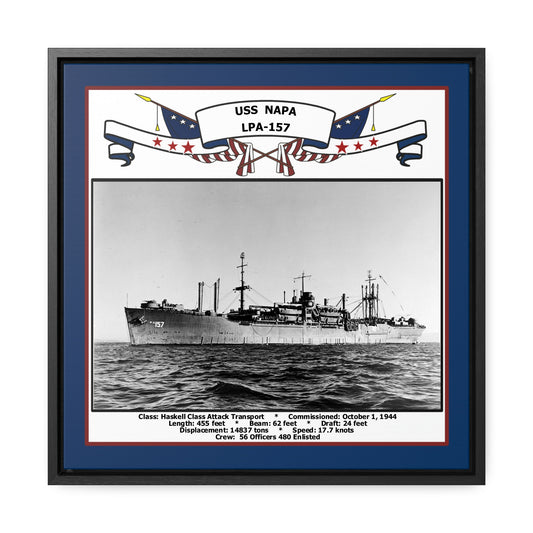 USS Napa LPA-157 Navy Floating Frame Photo Front View