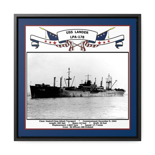 USS Lander LPA-178 Navy Floating Frame Photo Front View