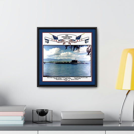 USS Sam Houston SSBN-609 Navy Floating Frame Photo Desk View