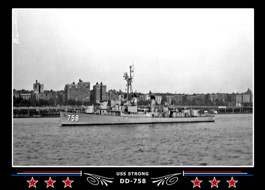 USS Strong DD-758 Canvas Photo Print