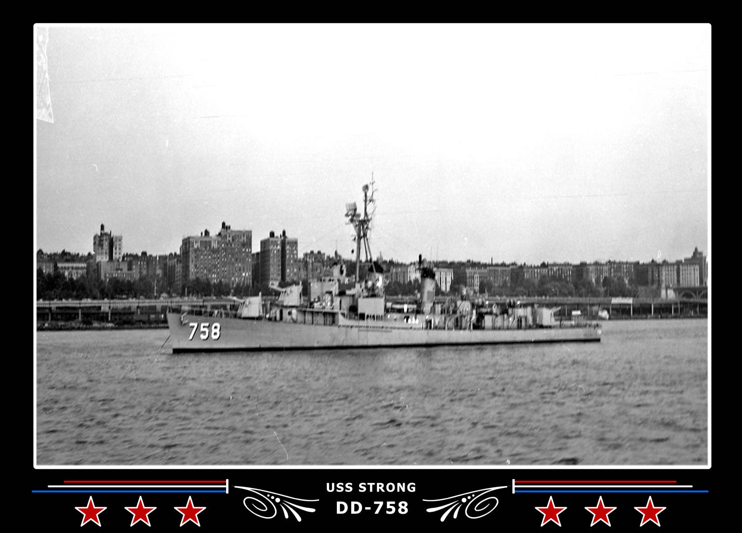 USS Strong DD-758 Canvas Photo Print