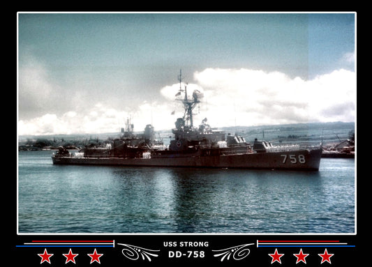 USS Strong DD-758 Canvas Photo Print