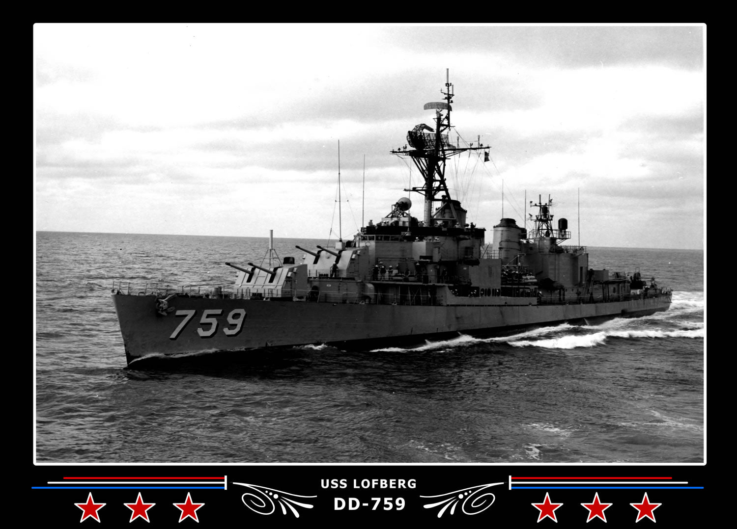 USS Lofberg DD-759 Canvas Photo Print