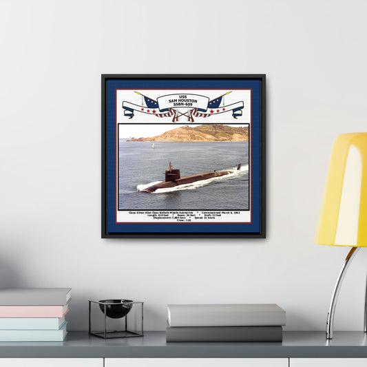 USS Sam Houston SSBN-609 Navy Floating Frame Photo Desk View