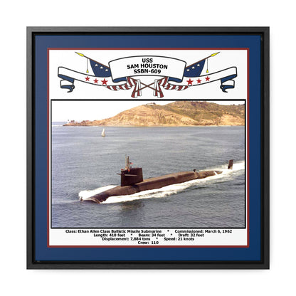 USS Sam Houston SSBN-609 Navy Floating Frame Photo Front View