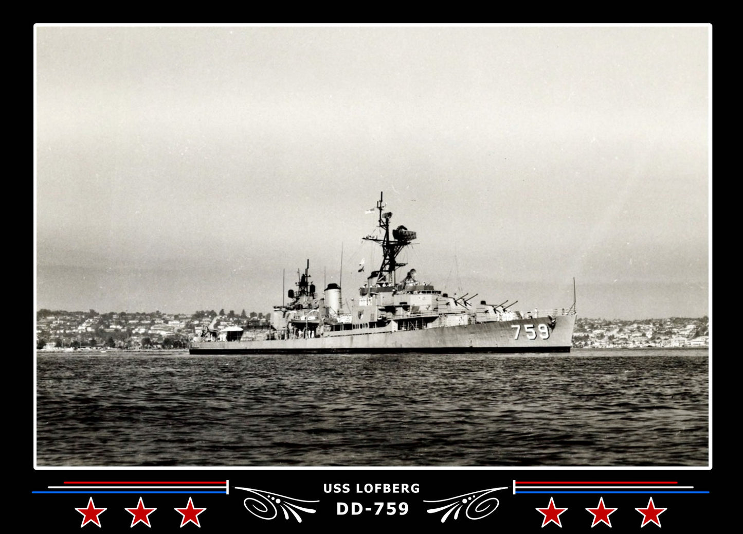 USS Lofberg DD-759 Canvas Photo Print