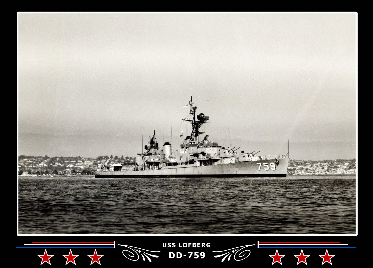 USS Lofberg DD-759 Canvas Photo Print