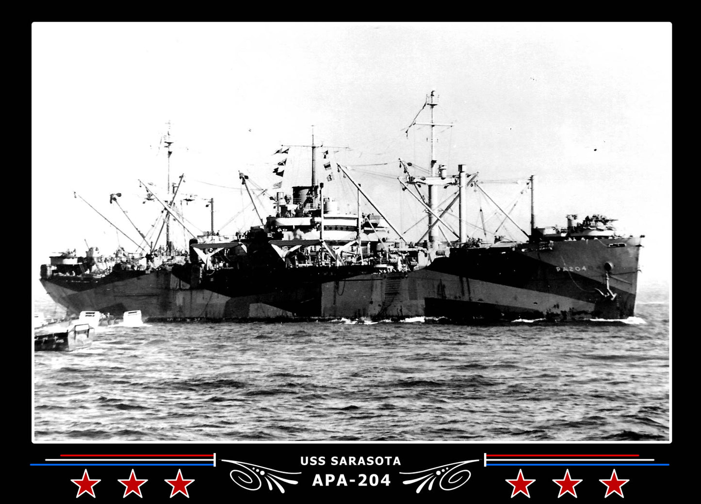 USS Sarasota APA204 Canvas Photo Print