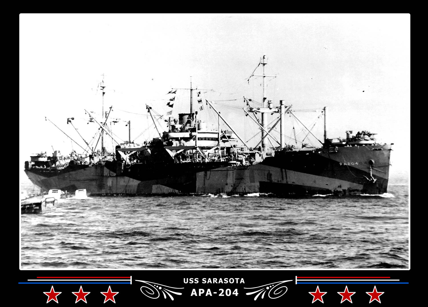 USS Sarasota APA204 Canvas Photo Print