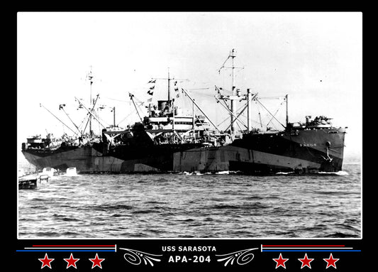 USS Sarasota APA204 Canvas Photo Print
