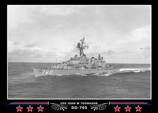 USS John W Thomason DD-760 Canvas Photo Print