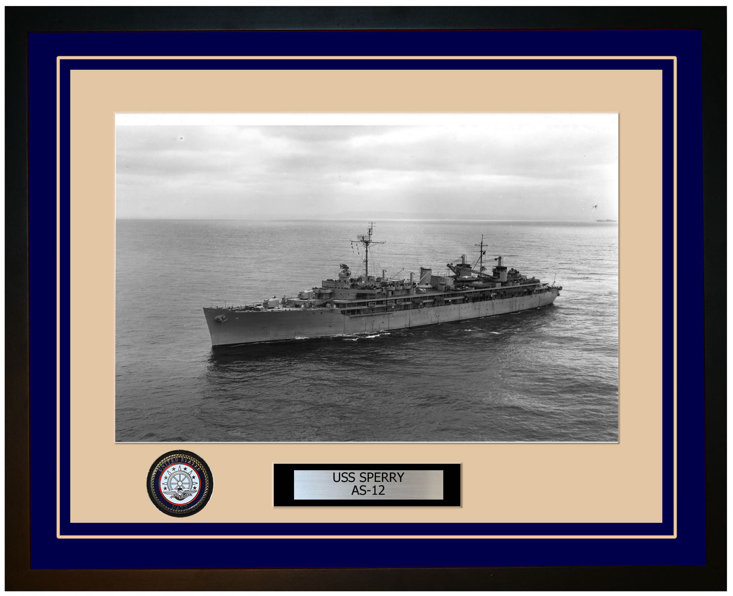 USS SPERRY AS-12 Framed Navy Ship Photo Blue