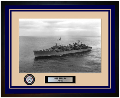 USS SPERRY AS-12 Framed Navy Ship Photo Blue